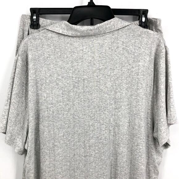 EBERJEY Gisele Rib Relaxed Short PJ Set XL Light Heather Grey TENCEL Modal NWOT - Picture 7 of 12